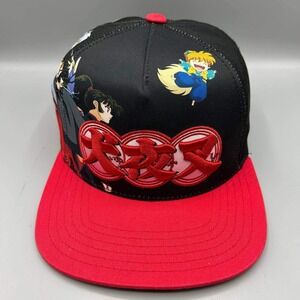 Inuyasha Characters Hat Men Black Red Kagome Miroku Sango Snap Back Cap